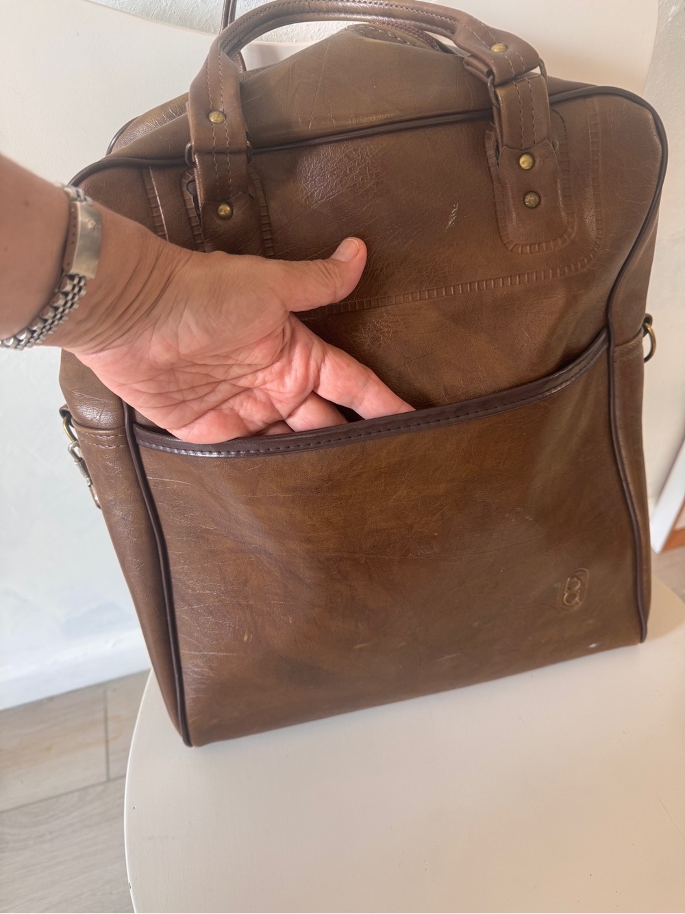 Unbranded Brown Vintage Bowling Bag/Purse/Handbag